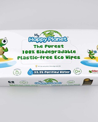 My Happy Planet 100% Biodegradable Plastic-free Eco Wipes